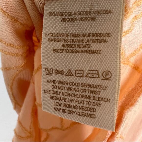 Free People NEW ROMANTICS High Noon Tea Top Peach Cutout Blouse - Picture 10 of 15